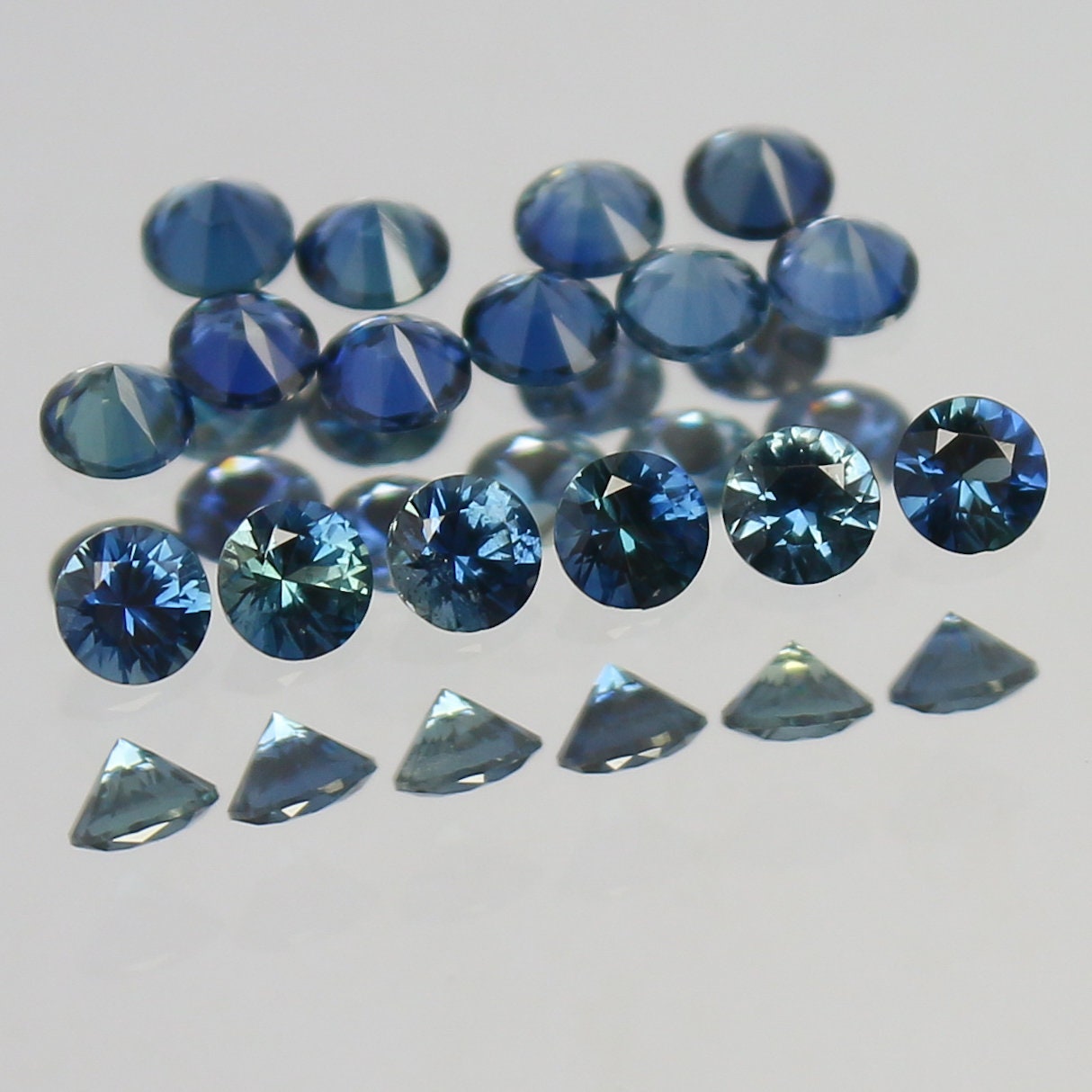 Natural Sapphire Lot Diamond Cut 1.84 Carat 3x3 MM Round Shape Faceted Gemstone 16 Piece Lot