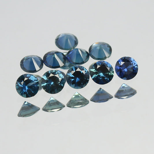 Natural Sapphire Lot Diamond Cut 2.86 Carat 4x4 MM Round Shape Faceted Gemstone 11 Piece Lot