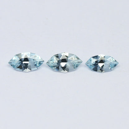 Natural Aquamarine 0.89 Carat 6.8x3.7/7.3x4.1 MM Fancy Shape Faceted Gemstone