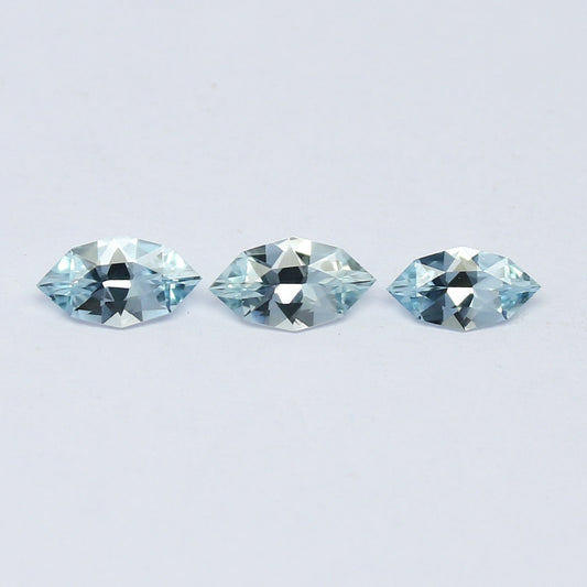 Natural Aquamarine 0.89 Carat 6.8x3.7/7.3x4.1 MM Fancy Shape Faceted Gemstone