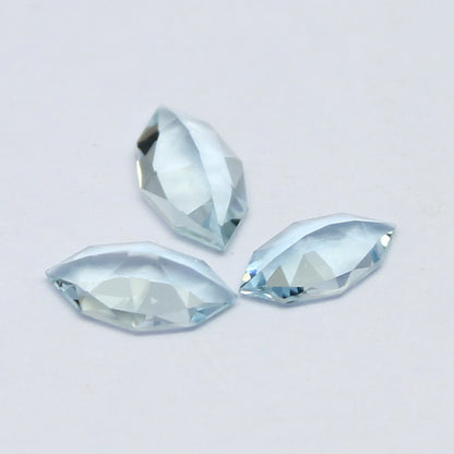 Natural Aquamarine 0.89 Carat 6.8x3.7/7.3x4.1 MM Fancy Shape Faceted Gemstone