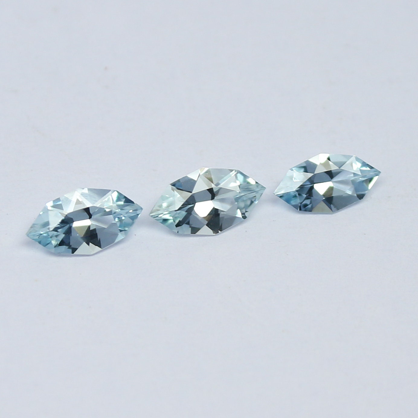 Natural Aquamarine 0.89 Carat 6.8x3.7/7.3x4.1 MM Fancy Shape Faceted Gemstone