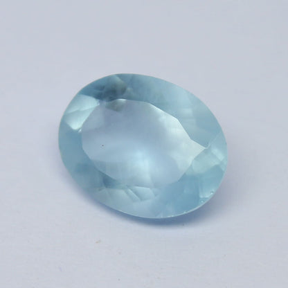 Natural Milky Aquamarine 11.8x9 MM 3.35 Carat Oval Shape Faceted Gemstone