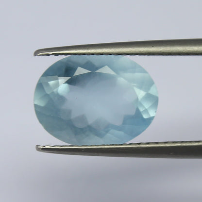 Natural Milky Aquamarine 11.8x9 MM 3.35 Carat Oval Shape Faceted Gemstone