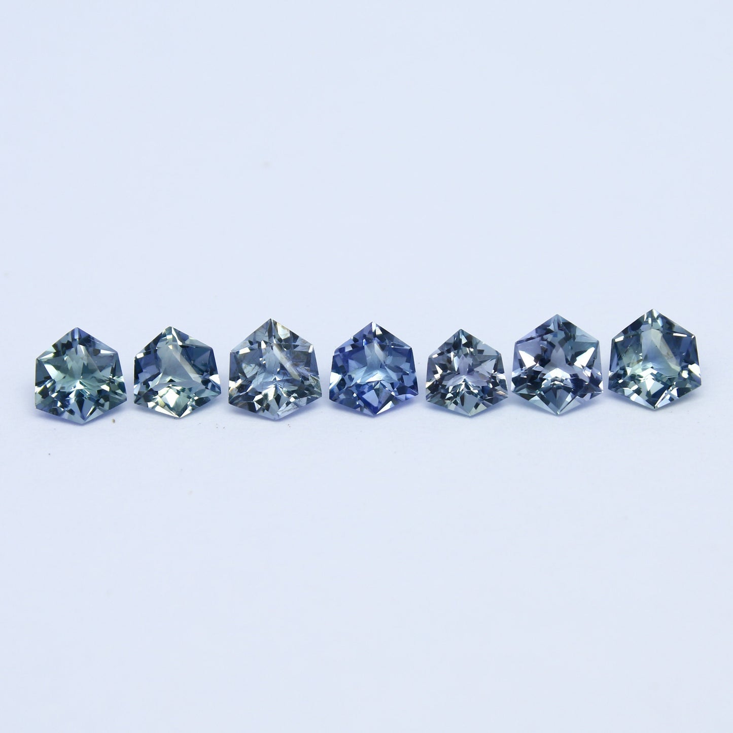 Natural Bi-Color Tanzanite Lot 2.40 Carat Mix Size Fancy Shape Faceted Gemstone 7 Piece Lot