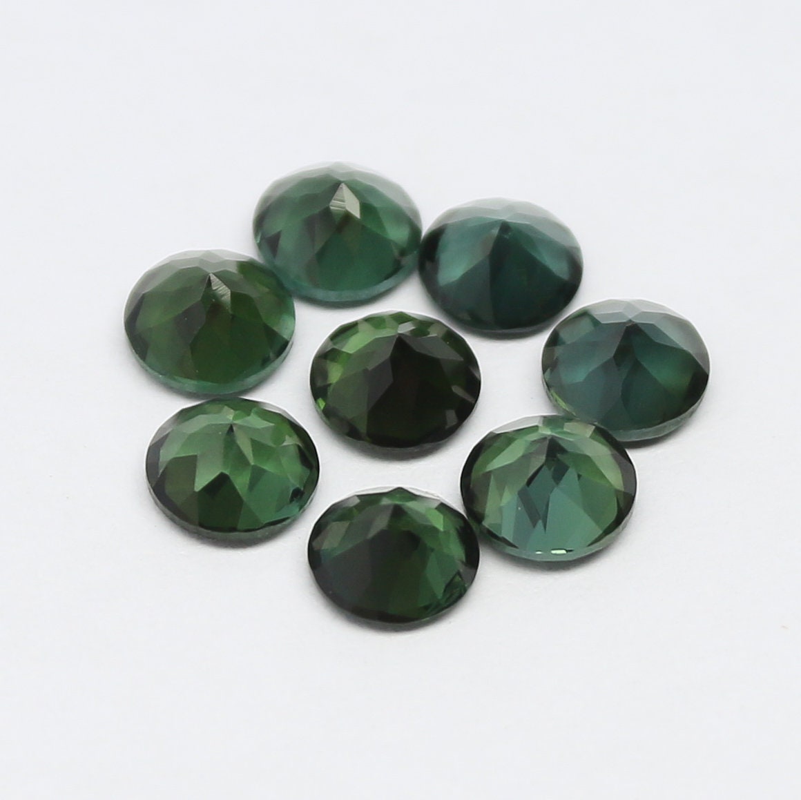 Natural Green Tourmaline Lot 3.75 Carat 5x5 MM Round Shape Faceted Gemstone 8 Piece Lot