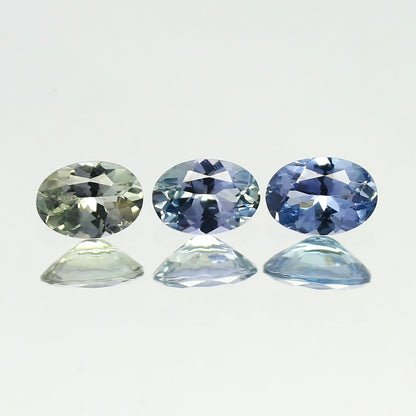 Natural Unheated Tanzanite Lot 1.85 Carat 6.5x4.5 (Apporox) Oval Shape Faceted Gemstone 3 Piece Lot