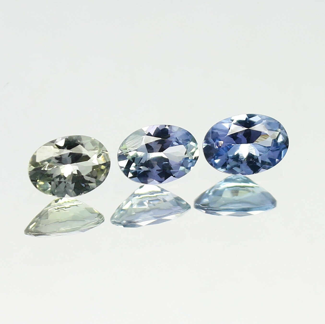 Natural Unheated Tanzanite Lot 1.85 Carat 6.5x4.5 (Apporox) Oval Shape Faceted Gemstone 3 Piece Lot