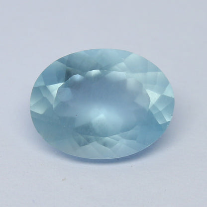 Natural Milky Aquamarine 11.8x9 MM 3.35 Carat Oval Shape Faceted Gemstone