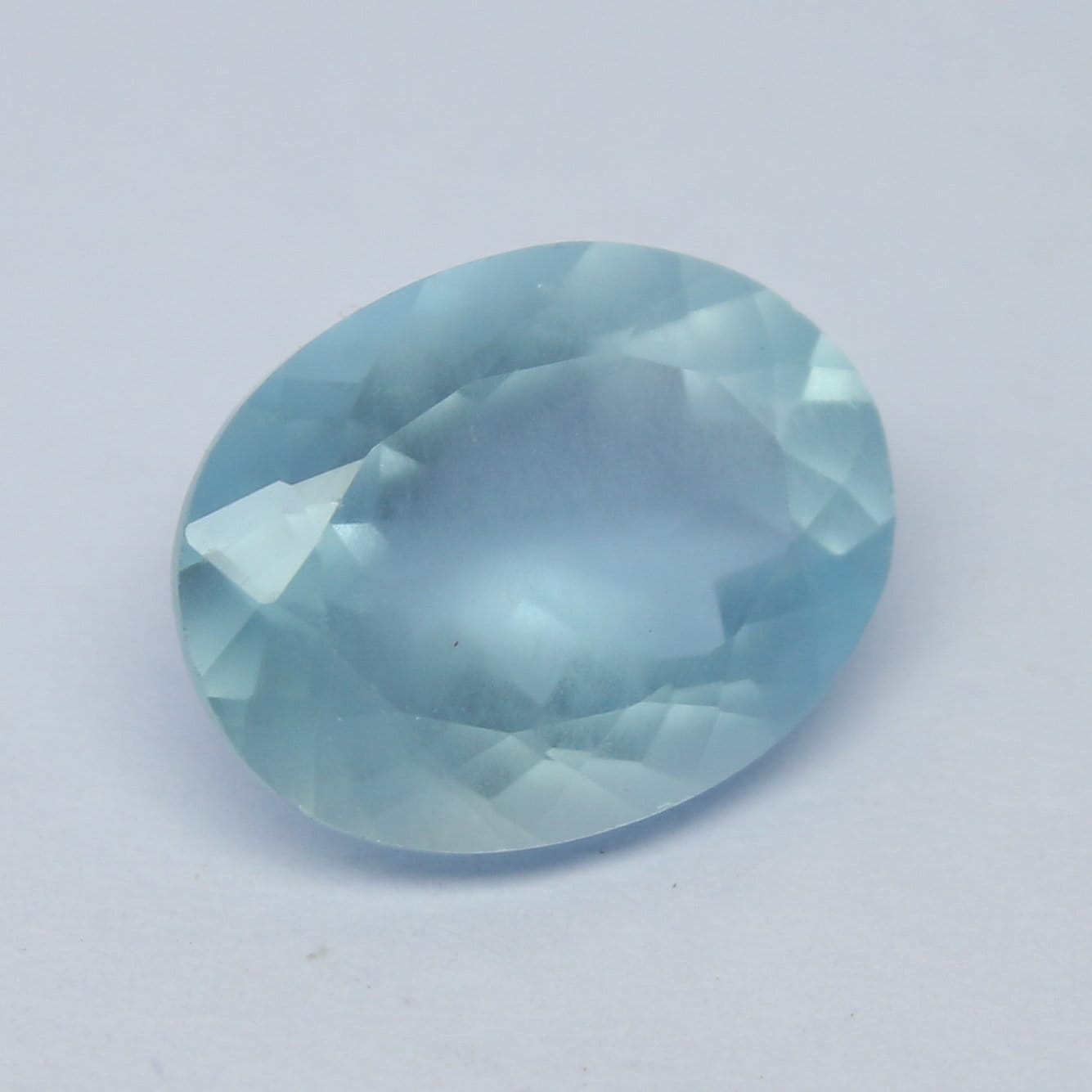 Natural Milky Aquamarine 11.8x9 MM 3.35 Carat Oval Shape Faceted Gemstone