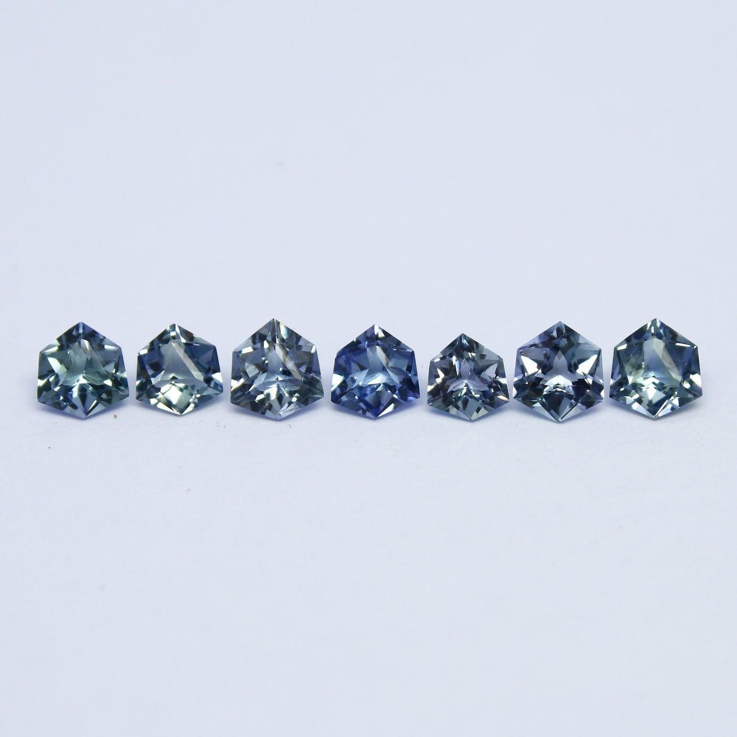 Natural Bi-Color Tanzanite Lot 2.40 Carat Mix Size Fancy Shape Faceted Gemstone 7 Piece Lot