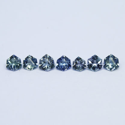 Natural Bi-Color Tanzanite Lot 2.40 Carat Mix Size Fancy Shape Faceted Gemstone 7 Piece Lot