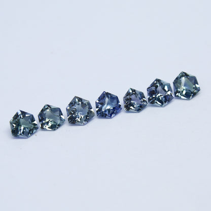 Natural Bi-Color Tanzanite Lot 2.40 Carat Mix Size Fancy Shape Faceted Gemstone 7 Piece Lot