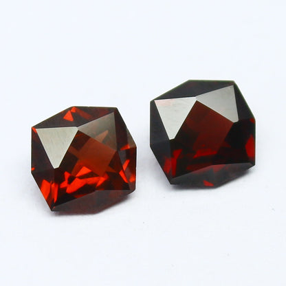 Natural Garnet Lot 1.91 Carat 6x6 MM Fancy Shape Faceted Gemstone 2 Piece Lot