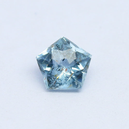 Natural Aquamarine 0.55 Carat 5.5x5.5 MM Pentagon Shape Faceted Gemstone