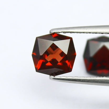 Natural Garnet Lot 1.91 Carat 6x6 MM Fancy Shape Faceted Gemstone 2 Piece Lot