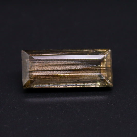 Natural Rare Gold Sheen Scapolite 8.68 Carat 20x8.5 MM Baguette Shape Faceted Gemstone