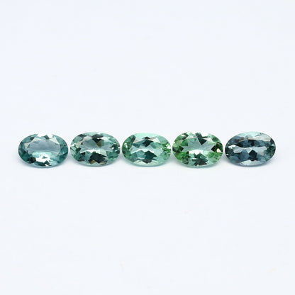 Natural Indicolite Tourmaline Lot 2.17 Carat 6x4 MM Oval Shape Faceted Gemstone 5 Piece Lot