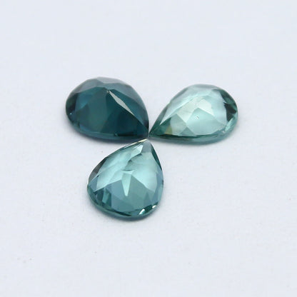 Natural Indicolite Tourmaline Lot 0.81 Carat 4x5 MM Pear Shape Faceted Gemstone 3 Piece Lot