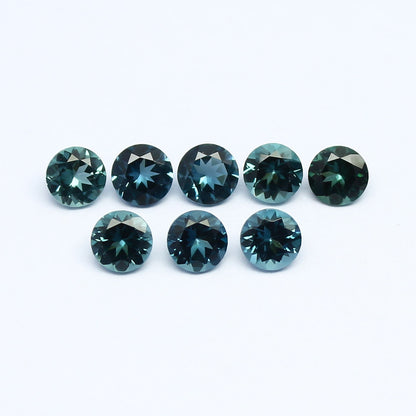 Natural Indicolite Tourmaline Lot 2.02 Carat 4x4 MM Round Shape Faceted Gemstone 8 Piece Lot