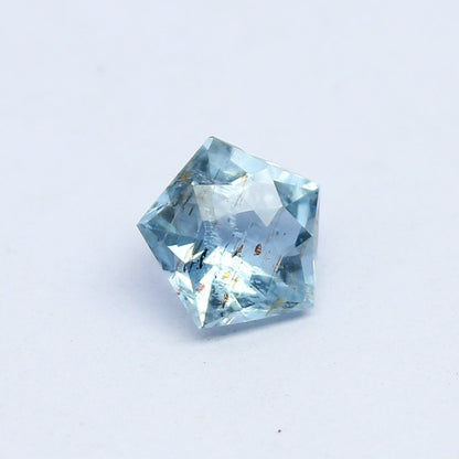 Natural Aquamarine 0.55 Carat 5.5x5.5 MM Pentagon Shape Faceted Gemstone