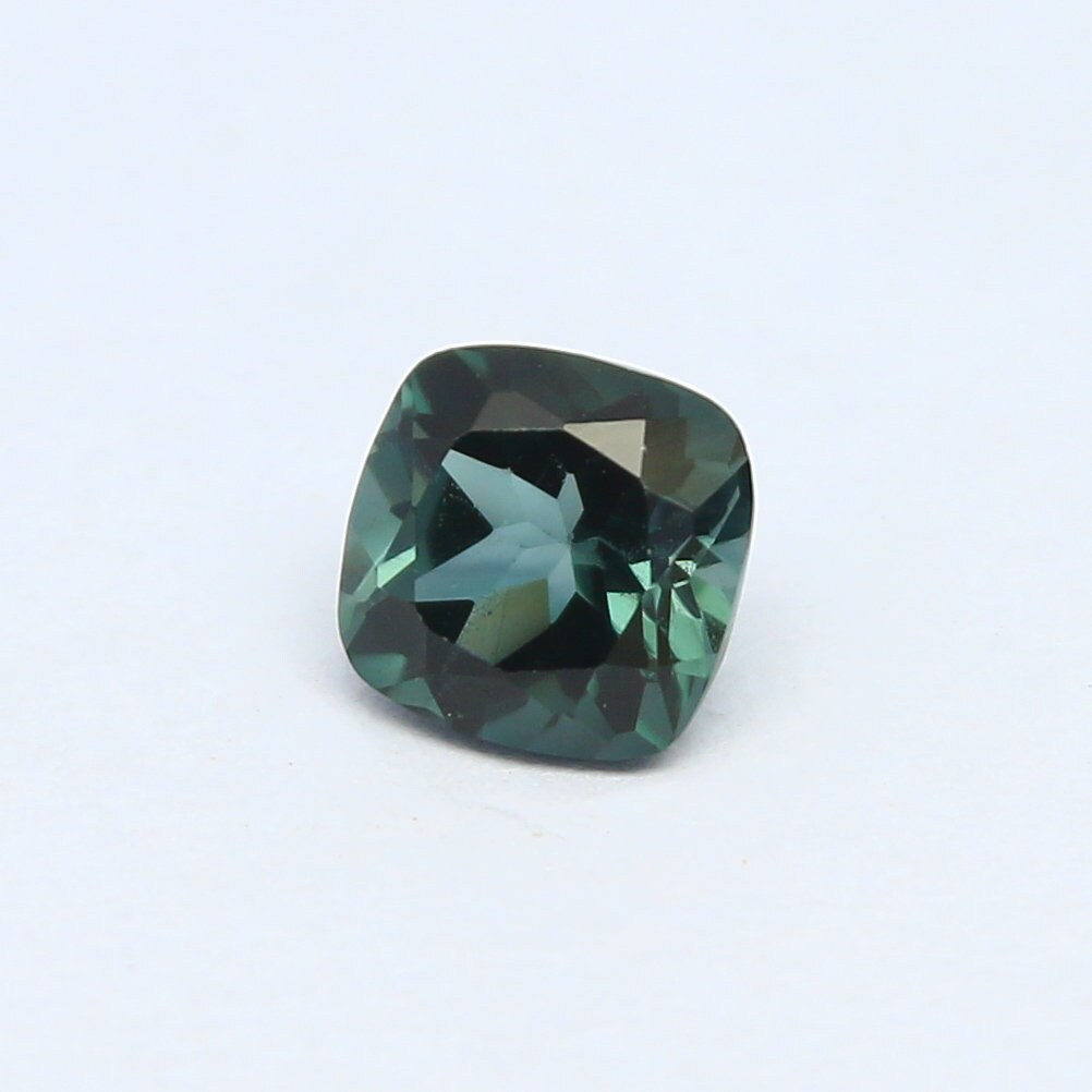 Natural Indicolite Tourmaline 0.51 Carat 5x5 Cushion Shape Faceted Gemstone