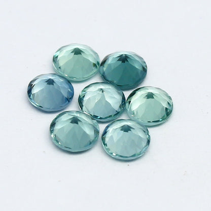 Natural Indicolite Tourmaline Lot 1.71 Carat 4x4 MM Round Shape Faceted Gemstone 7 Piece Lot