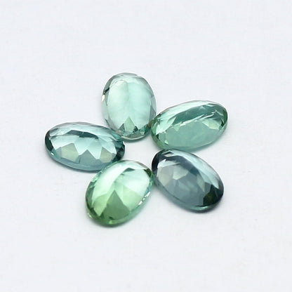 Natural Indicolite Tourmaline Lot 2.17 Carat 6x4 MM Oval Shape Faceted Gemstone 5 Piece Lot