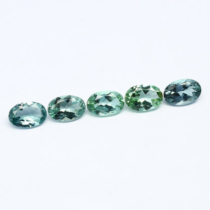 Natural Indicolite Tourmaline Lot 2.17 Carat 6x4 MM Oval Shape Faceted Gemstone 5 Piece Lot