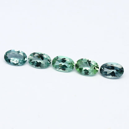 Natural Indicolite Tourmaline Lot 2.17 Carat 6x4 MM Oval Shape Faceted Gemstone 5 Piece Lot