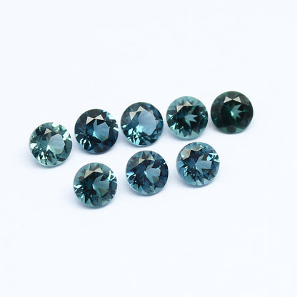 Natural Indicolite Tourmaline Lot 2.02 Carat 4x4 MM Round Shape Faceted Gemstone 8 Piece Lot