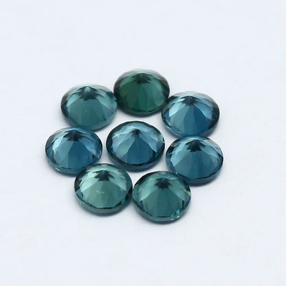 Natural Indicolite Tourmaline Lot 2.02 Carat 4x4 MM Round Shape Faceted Gemstone 8 Piece Lot