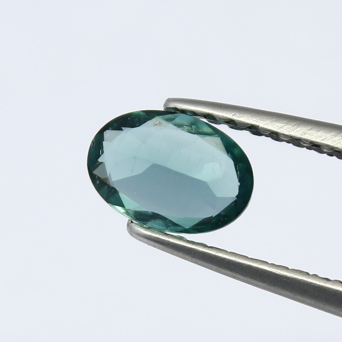 Natural Indicolite Tourmaline 0.52 Carat 6.6x4.6 MM 0val Faceted Gemstone