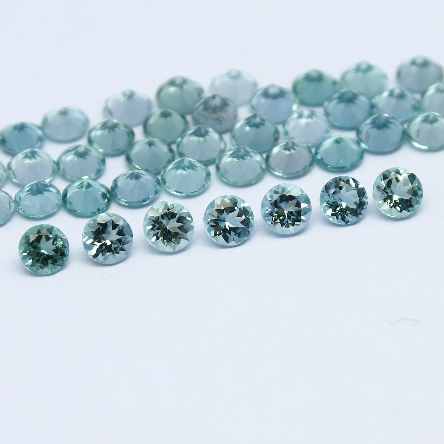 Natural Indicolite Tourmaline Lot 3x3 MM Round Shape Faceted Gemstone Lot