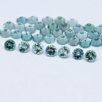 Natural Indicolite Tourmaline Lot 3x3 MM Round Shape Faceted Gemstone Lot