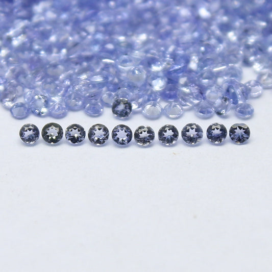 Natural Tanzanite Lot 1.25x1.25 MM Round Shape Faceted Gemstone lot Tanzanite gemstone for eternity rings melee for gemstone projects