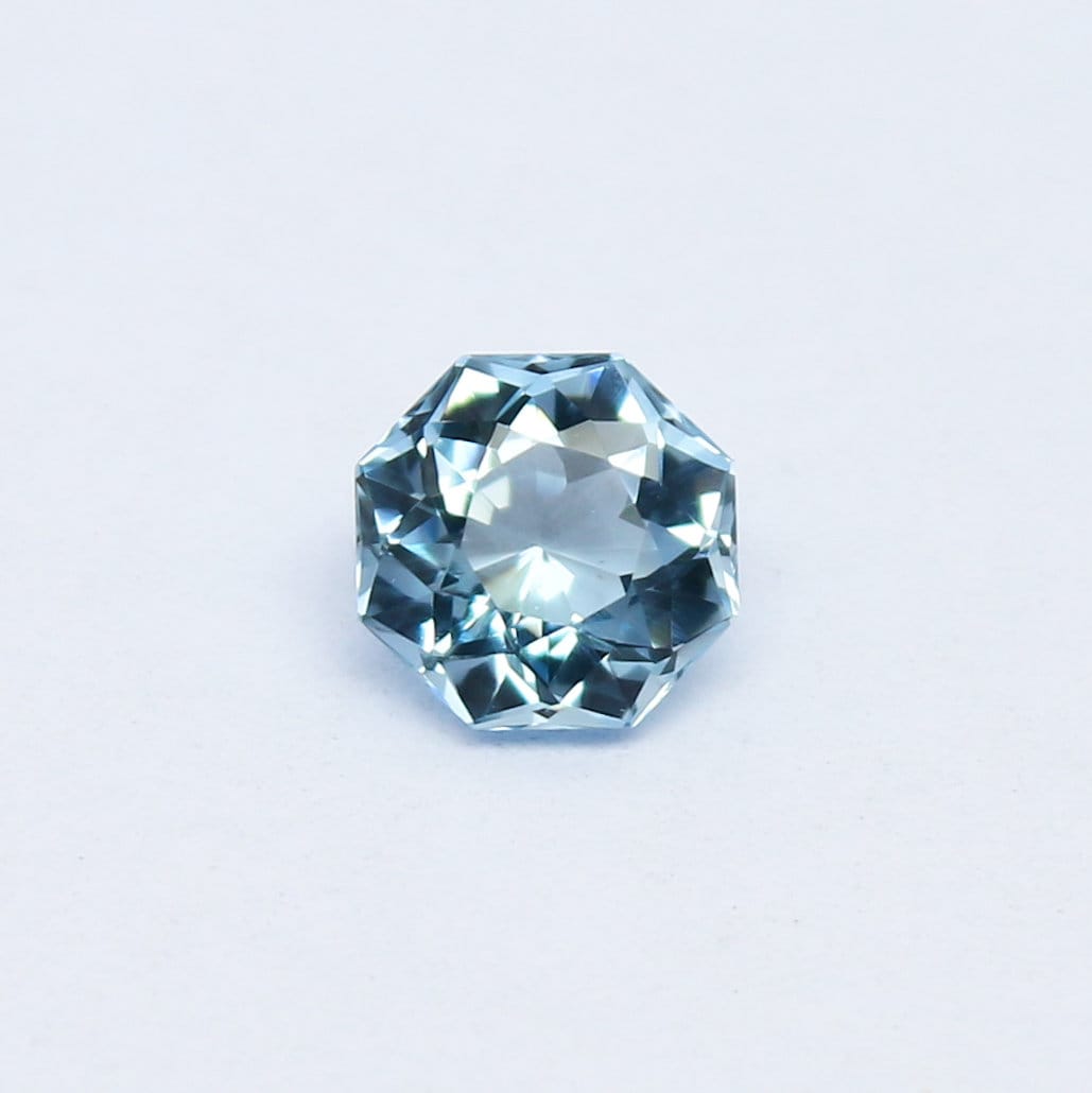 Natural Aquamarine 0.63 Carat 5.5x5.5 MM Octagon Shape Fancy Cut Faceted Gemstone