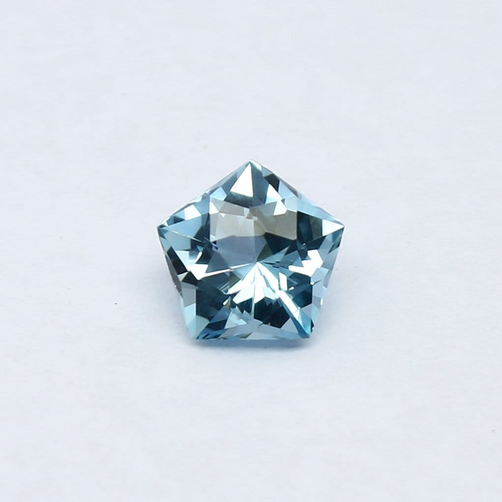 Natural Aquamarine 0.78 Carat 6.2x6.2 MM Pentagon Shape Fancy Cut Faceted Gemstone