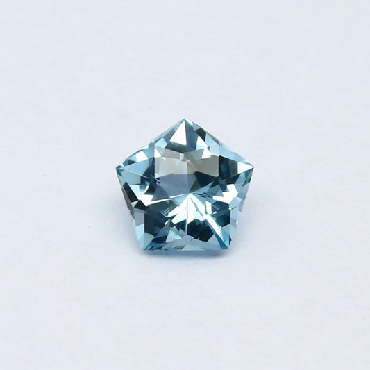 Natural Aquamarine 0.78 Carat 6.2x6.2 MM Pentagon Shape Fancy Cut Faceted Gemstone