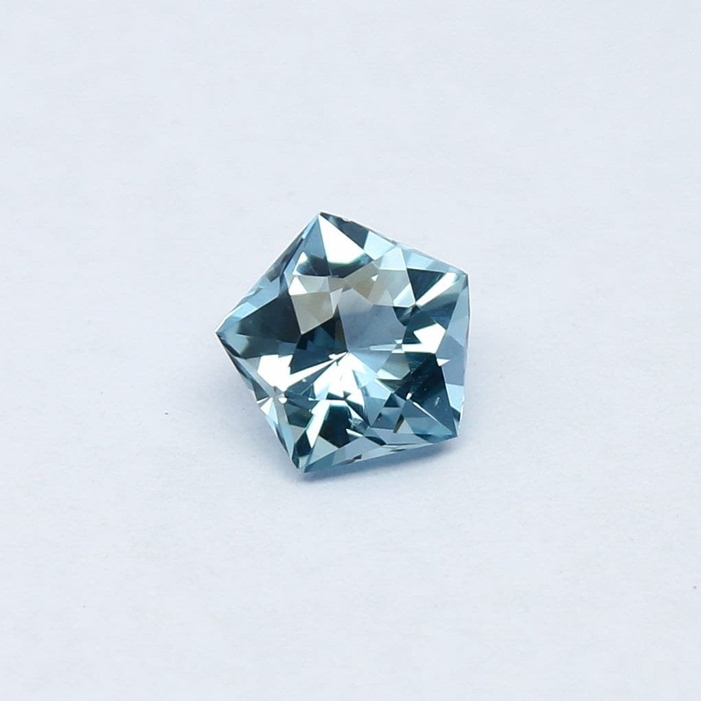 Natural Aquamarine 0.78 Carat 6.2x6.2 MM Pentagon Shape Fancy Cut Faceted Gemstone