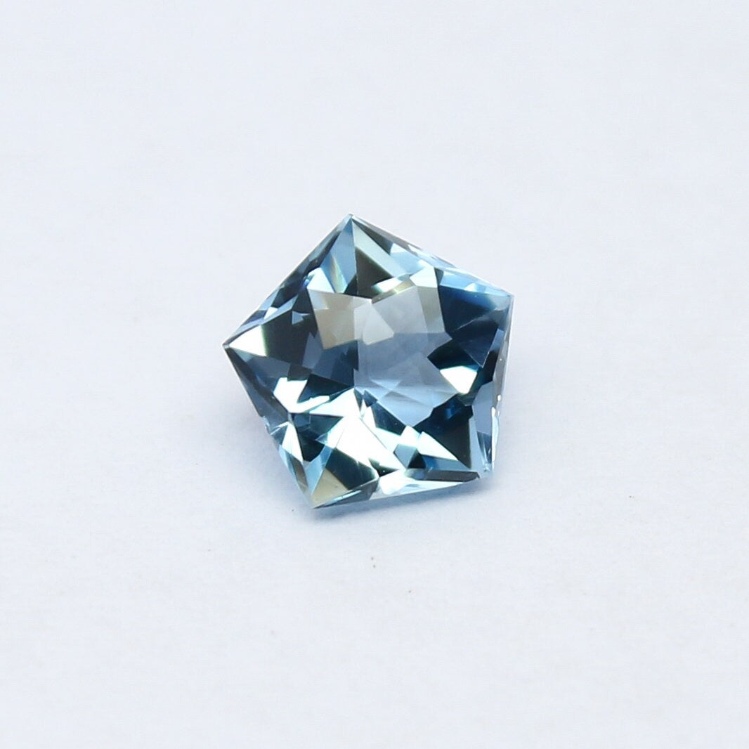 Natural Aquamarine 0.71 Carat 6x6 MM Pentagon Shape Fancy Cut Faceted Gemstone