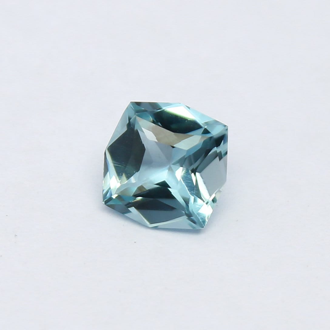 Natural Aquamarine 0.87 Carat 6.4x6.4 MM Fancy Shape Faceted Gemstone